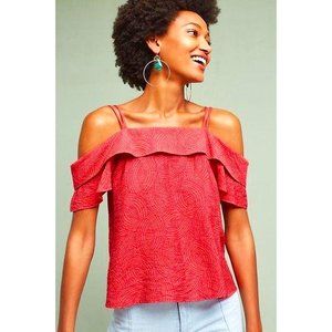 Maeve Off-the-Shoulder Pattern Top in Pink